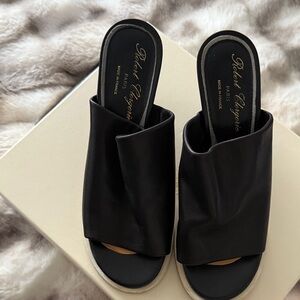 Robert Clergerie Black Leather Mules